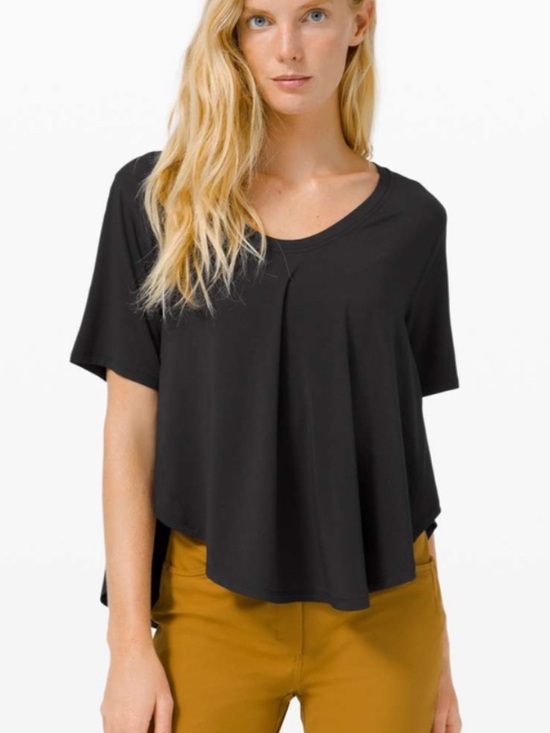 lululemon athletica Tops - Lululemon Up for Down Time Short
Sleeve Top Black Size 6